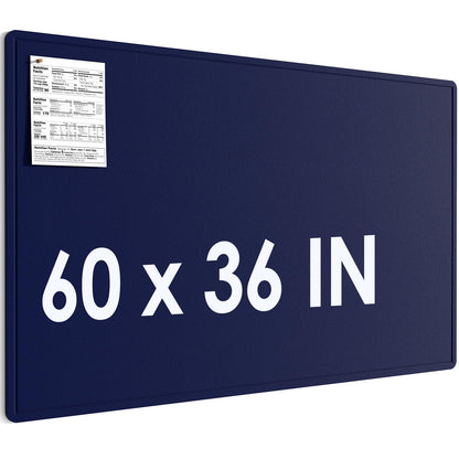 MaxGear Extra Large Bulletin Board 60" x 36", Foldable Felt Board Vision Board Supplies, Cork Board for Office, Home, School, Small Pin Boards for Walls Decorative Display Board Dark Blue