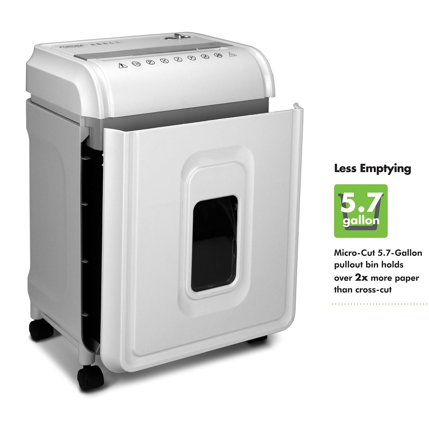 Aurora Professional Grade 12-Sheet Micro-Cut Paper and CD/Credit Card Shredder/ 60 Minutes Continuous Run Time, White/Gray