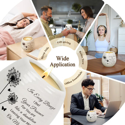 Sympathy Gifts for Loss of Loved One - Dandelion Memorial Candle, 18OZ Lavender Candles in Ceramic Jar, Sympathy/Bereavement/Condolence/Memorial Gifts for Loss of Mother Father Friend