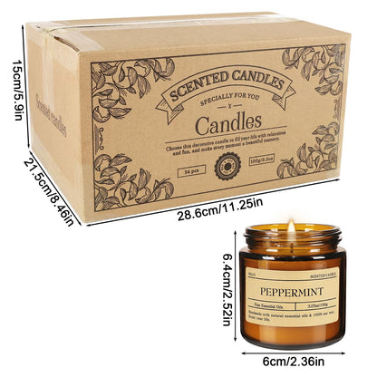 24-Pack 3.05oz Scented Candle Gift Sets - 12 scents Jars Natural Soy Wax for Women, Home Decoration and Elegant Occasions