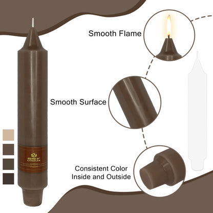 Autumn Candle Dinner Candle Unscented 4 PCS Gradient Coffee Candles Sticks 7 inch Tapered Candles Sticks for Home Holiday Wedding Party Decoration