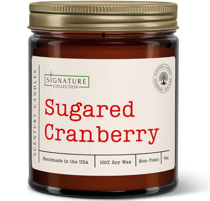 Sugared Cranberry Holiday Scented Candle, Many Scents to Choose from, All Natural Non-Toxic Soy Wax, Handmade in The USA (Sugared Cranberry)