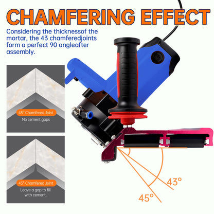 Tile Beveling Tool, 43° Chamfer Machine with 16-Roller Base, Water Cooling & Dust Bag, Edge Bevel Cutter for Porcelain, Ceramic Tile, Marble & Stone