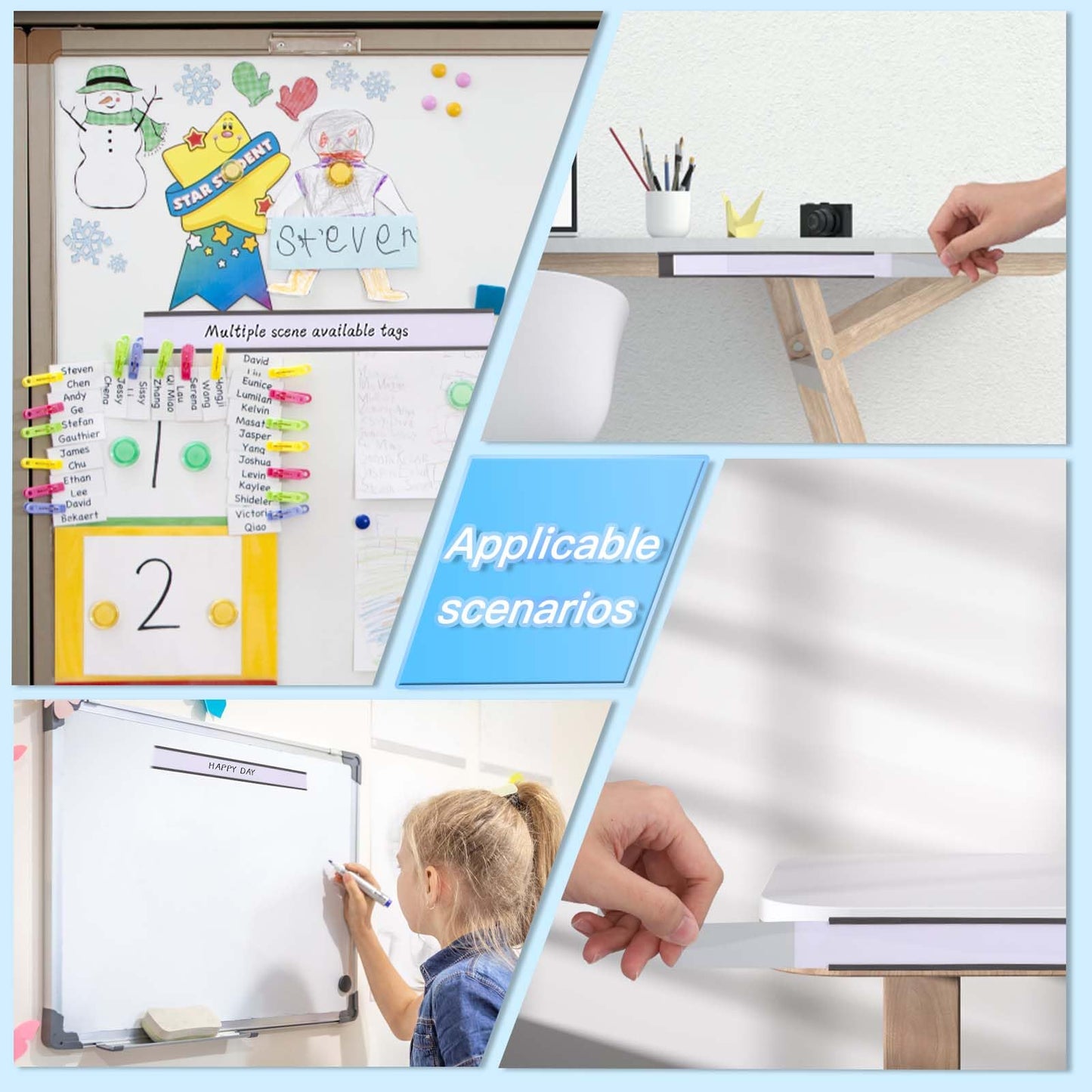 Eeoyu Magnetic Label Holders with Magnets Magnetic Data Card Holders with Clear Plastic Protectors for Metal Shelf, Whiteboard, Set of 50 (1 x 8 Inch)