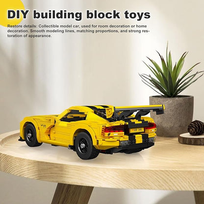 Mould King 10046 Supercar Building Block Kits Dodge Viper Car Model Building Sets MOC Car Gift for Kids/Adult Collections Enthusiasts 1236 Pieces