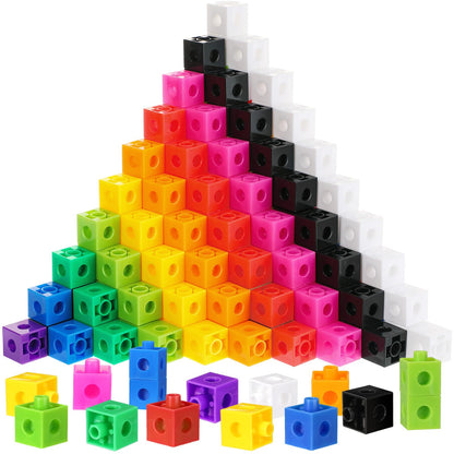 Jenaai 200 Pieces Linking Cubes for Math Counting Cubes, Plastic Counting Blocks, Colorful Math Manipulatives Classroom Learning Supplies for Preschool Activities Boy Girl(Classic Style)
