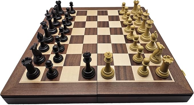 18 Wooden Chess SetFolding Storage Wooden Chess Board Sets Large Chess Board Sets Premium Board Games Chess Set for Adults and Kids Chess Enthusiasts