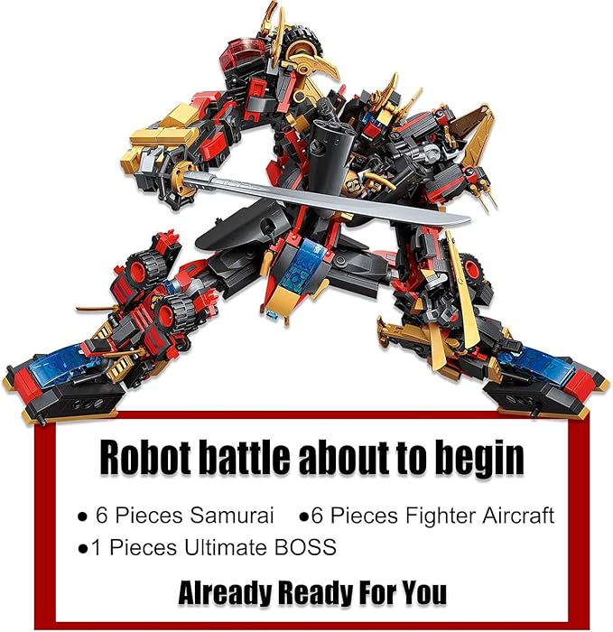 QLT QIAOLETONG 12 in 1 Transforming Mecha Robot Building SetMech Model Building Kit 542 PCS Compatible with Lego Ninja Mech Warrior Cool Robots Toys Gift for Adults