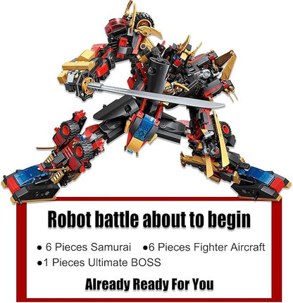 QLT QIAOLETONG 12 in 1 Transforming Mecha Robot Building SetMech Model Building Kit 542 PCS Compatible with Lego Ninja Mech Warrior Cool Robots Toys Gift for Adults