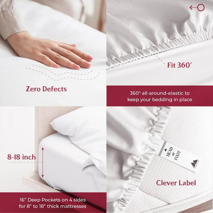 Mayfair Linen 100% Egyptian Cotton Deep Pocket King Fitted Sheet - Luxury 800 Series Tranquil Collection King Fitted Sheet Only (Sage Green), Soft Cooling Hotel Bottom Sheets, Fits Upto 18" Mattress