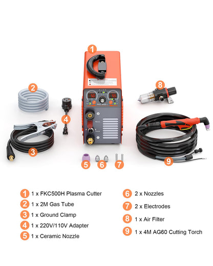 FEIFANKE 55A Plasma Cutter, Dual Voltage 110V/220V, High-Frequency Non-Touch Pilot ARC Plasma Cutting Machine, 3/4" Max Cut, 1/2"Clean Cut, 2T/4T, Post Flow Cooling, Best for Beginner