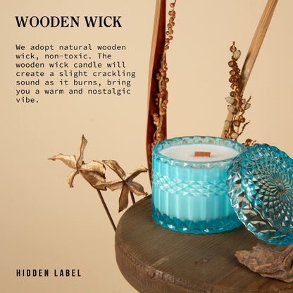 Coconut Lime Verbena Scented Candle, Crackling Wood Wick Soy Candles, Muse Collection 7.4oz Natural Soy Wax Non Toxic, Candle Gifts for Women