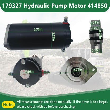Replacement Hydraulic Pump Motor 179327 414850 for Unidirectional Power Unit RV Leveling Systems with Heavy-Duty Construction 7.5" Height Manual Drive Collar Coupling 286722