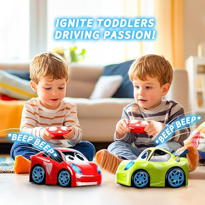 Remote Control Car for Toddlers for Boys Light-Up Educational Fun Toy Cars for Interactive Durable Toys for 2 3 4 5 6 Girls Kids