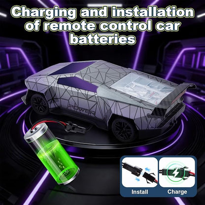Remote Control CarAll Terrain 2.4GHz RC Truck for 3-12 Year Old Boys Electric Vehicle RC Car with LED Lights for Kids Birthday Gifts for Kids (Gray)