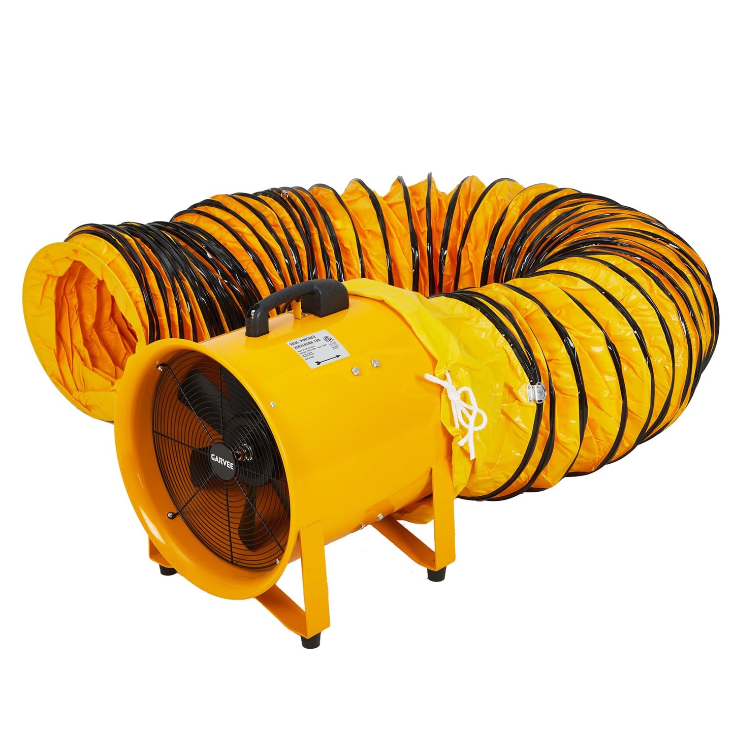 Garvee 12 Inch Heavy Duty Utility Blower Fan, 3500 CFM High Velocity Portable Industrial Exhaust Fan, with 32.8ft Vinyl Hose - Ideal for Crawl Spaces, Attics, Basements, Workshops, Garage