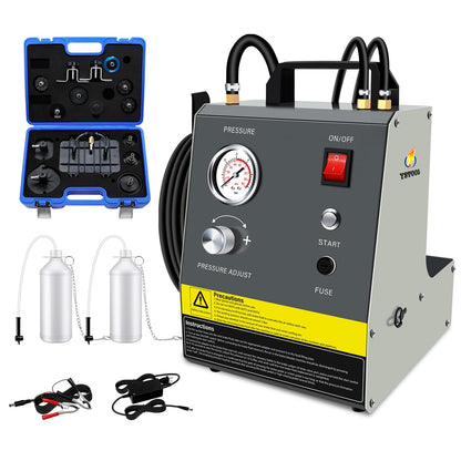 YSTOOL Electric Pulse Brake Bleeder Machine Kit with 110V AC and 12V DC Dual Purpose Clutch Bleeding Unit Master Cylinder Adapter Kit Waste Oil Bottles