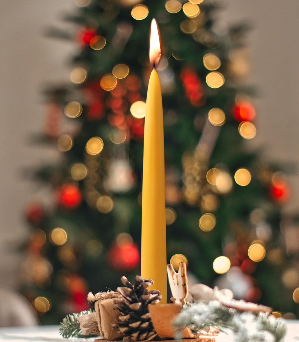 6 Pack Beeswax Taper Candles 8inch Smokeless Beeswax Emergency Candle 8 Hour Burn Time Natural Beeswax Candlesticks Unscented Bees Wax Candle for Home Prayer