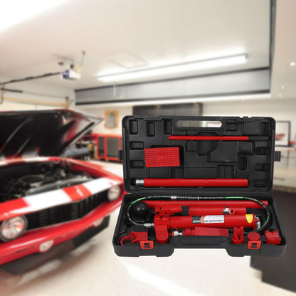 GarveeHome 10 T Porta Power Kit Heavy Duty Hydraulic Ram with Secure Transport Case for Auto Shop Frame Repair Construction Equipment Professional Grade Lifting Tool