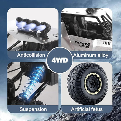 Remote Control Car 1:12 Off Road Truck Metal Shell LED Headlights Offroad Monster RC Truck RC Cars Toys for Boys 4-7 8-12 Year Old Kids Gifts for Kids