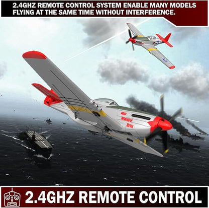 LEAMBE 4 Channel RC Plane Ready to Fly Aerobatic Aircraft Easy Control for Beginners P51 Mustang RC Airplane Best Gift for Adults