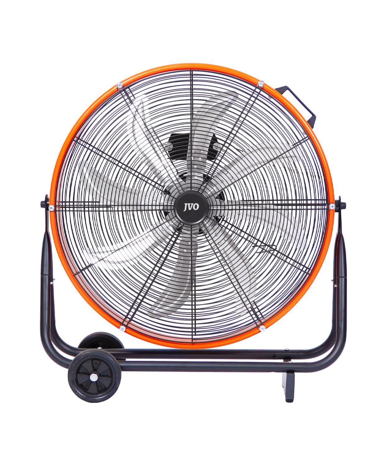 JVO 24 Inch Industrial Floor Drum Fan - 9500 CFM Heavy Duty High Velocity Floor Fan with 8 Blades 3-Speed Big Ass Fan for Warehouse, Garage, Shop, Patios Heavy Duty Shop Fans & Garage Fans for Cooling