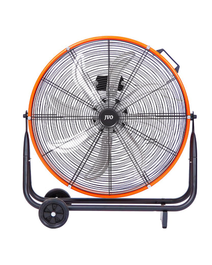 JVO 24 Inch Industrial Floor Drum Fan - 9500 CFM Heavy Duty High Velocity Floor Fan with 8 Blades 3-Speed Big Ass Fan for Warehouse, Garage, Shop, Patios Heavy Duty Shop Fans & Garage Fans for Cooling