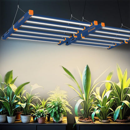 ECOHOM 500W LED Grow Light, Full Spectrum Dimmable Daisy Chain, Pro Bar Style for 4x4ft Grow Tent, Foldable & Hanging Growing Lamp for Indoor Plants Seedlings, Veg and Bloom