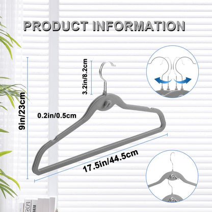 Multi-Color Velvet Hangers 50 Pack with Cascading Hooks, Non-Slip Black, Pink, White, Grey, and Purple Velvet Hangers for Clothes, Suits, and Coats