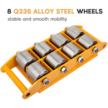 XCFDP Machine Skates, 12T Machinery Skate Dolly, 26400lbs Machinery Moving Skate, Machinery Mover Skate with 360° Rotation Cap, Heavy Duty Machine Dolly Skate for Industrial Moving Equipment, 1pc