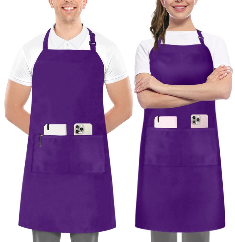 Utopia Kitchen 2 Pack Bib Apron, Adjustable with 2 Pockets, Water and Oil Resistant, Cooking Kitchen Chef Apron for Women Men