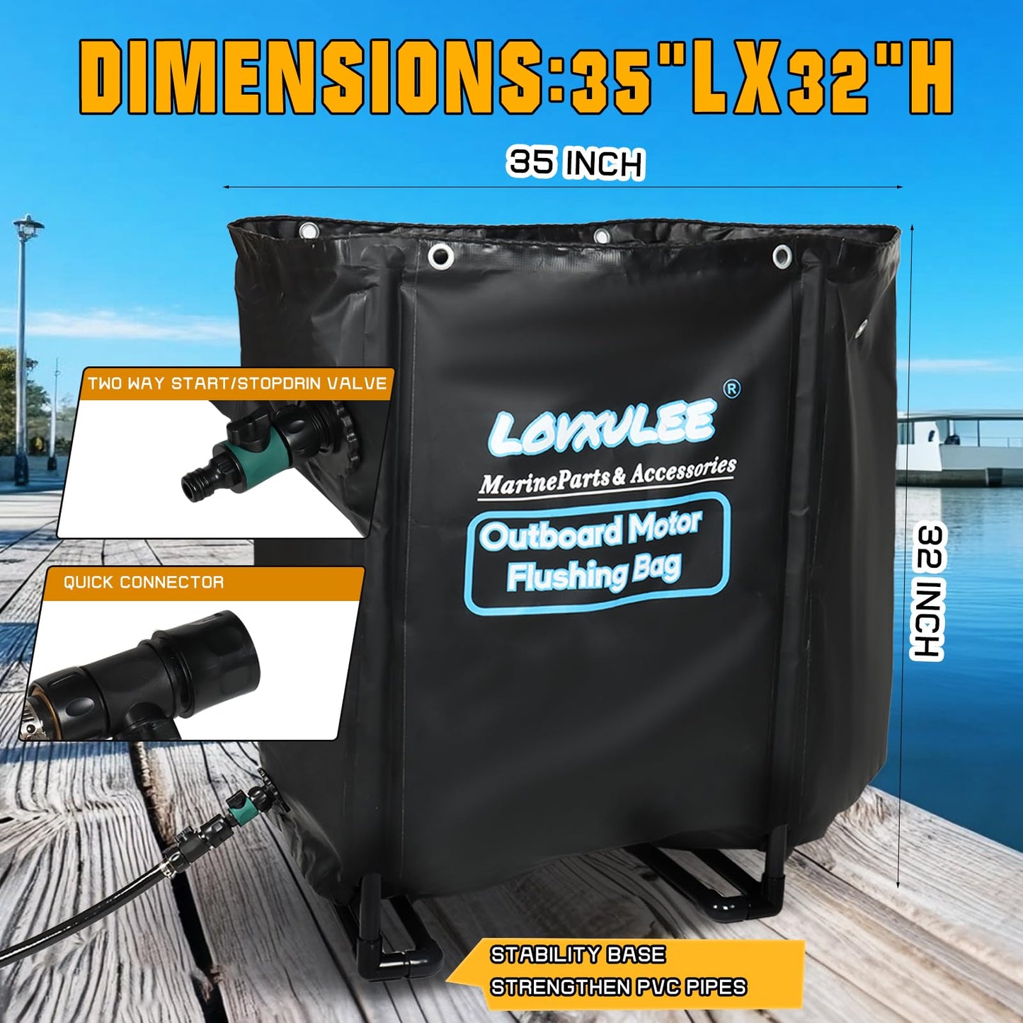 LOVXULEE Outboard Motor Flushing Bag,Outboard Engines Flushing Bag,Outboard Flushing on Land