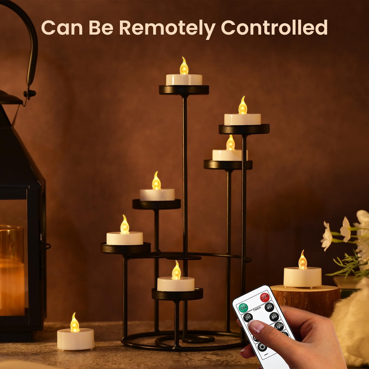 JOSU 24PCS Flameless Tea Lights Candles with Remote Timer, Led Battery Operated Electric Votive Candle for Wedding Centerpiece Table Decorations, Flickering Tealight Candles for Home Party Decor