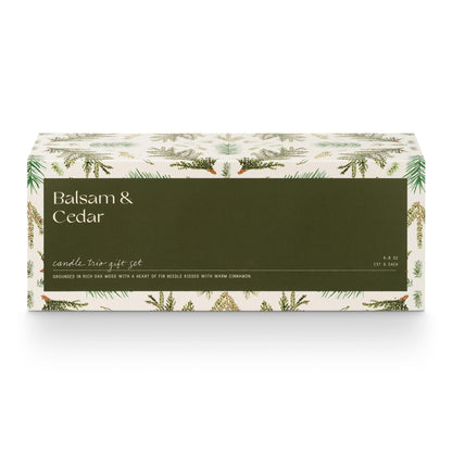 Illume Candle Trio Gift Set, Balsam & Cedar