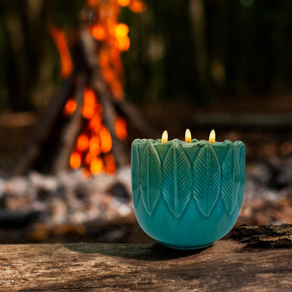 Exquisite 3-Wick Scented Candles, 20oz Natural Soy Wax in Ceramic Jar - Creamy Vanilla Aromatherapy & Citronella Outdoor Bug Repellent, 80H Long-Lasting Smokeless Candles for Home Decor Gift