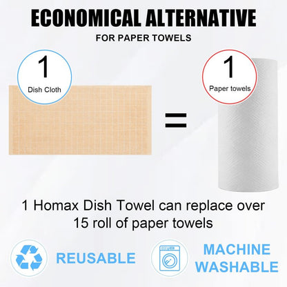 Homaxy 100% Cotton Terry Kitchen Towels(Apricot, 13 x 28 inches), Checkered Designed, Soft and Super Absorbent Dish Towels, 8 Pack
