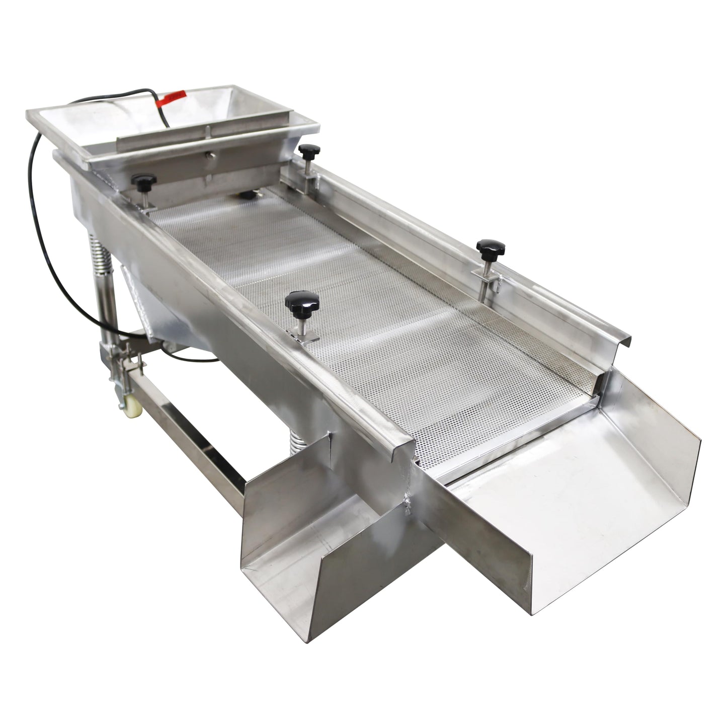 TECHTONGDA Straight Vibrating Sieve Screen Shaker Electric Linear Sifter Machine Stainless Steel One Layer One Motor 3m Screen Size 16×47inch 220V