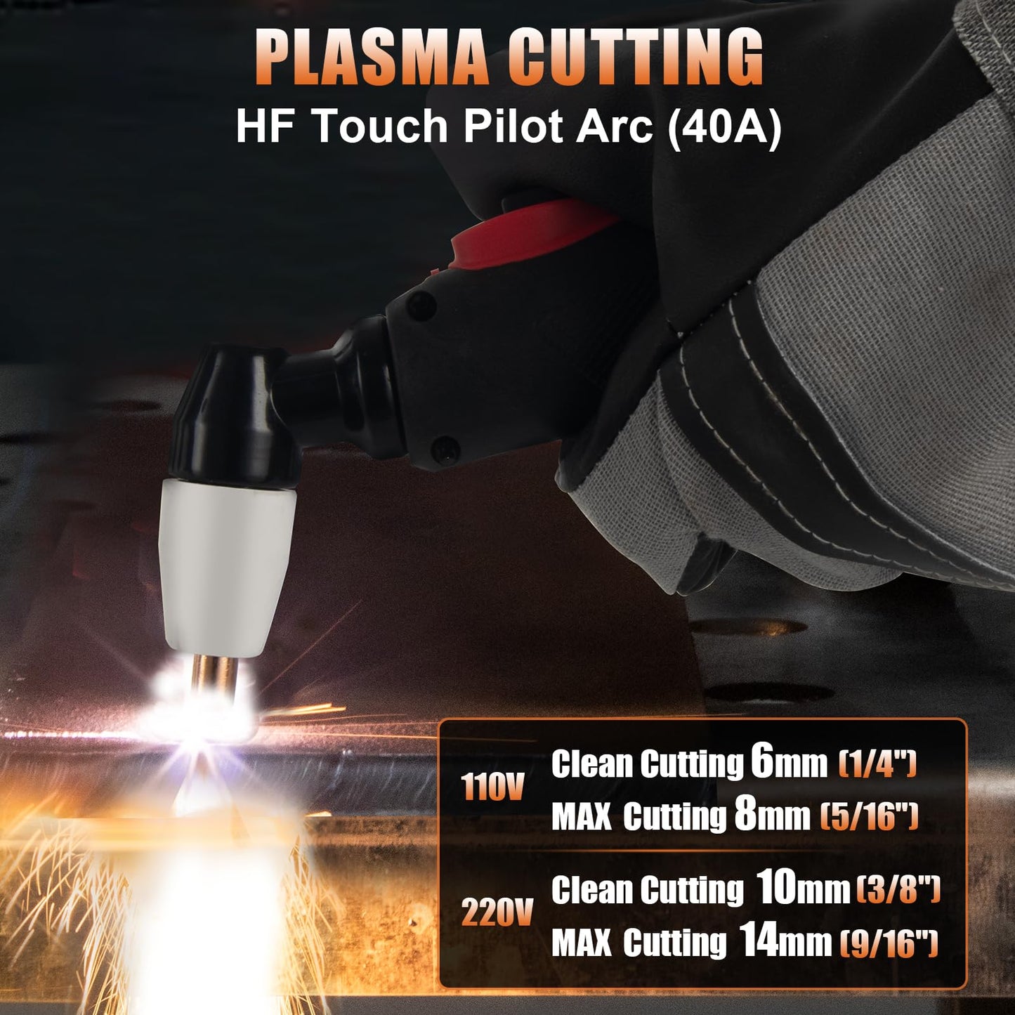 HIZONE Multifunctional Welders Plasma Cutter Combo 200A，8 in 1 Multiprocess Welder Gas MIG/PULSE MIG/MAG/Flux Gasless MIG/HF TIG/Stick/CUT/SPOT MIG 110/220V Dual Voltage Aluminum Welding Machine