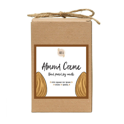 Aira Soy Candles - Organic, Kosher, Vegan, in Mason Jar w/Therapeutic Grade Essential Oil Blends - Hand-Poured 100% Soy Candle Wax - Paraffin Free, Burns 110+ Hours - Almond Creme -16 Ounces