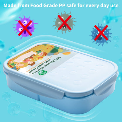 MISS BIG® Bento Lunch Box for Kids, 1150ml, 3 Compartments, Blue