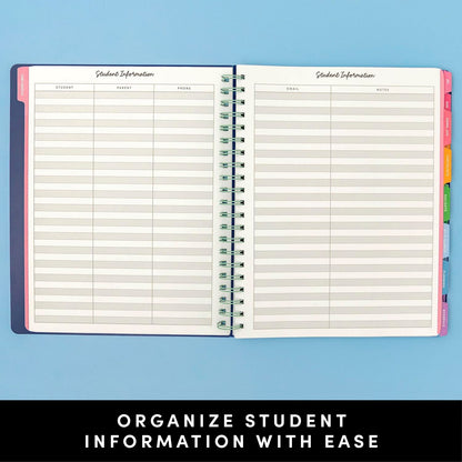 PAPERAGE Teacher Planner, Weekly & Monthly Academic Planner & Calendar, 12-Months, July 2026 - June 2027, (9.5" x 11"), Teacher Lesson Planning Book with Tabs, Stickers & Inner Pocket, Sage Green