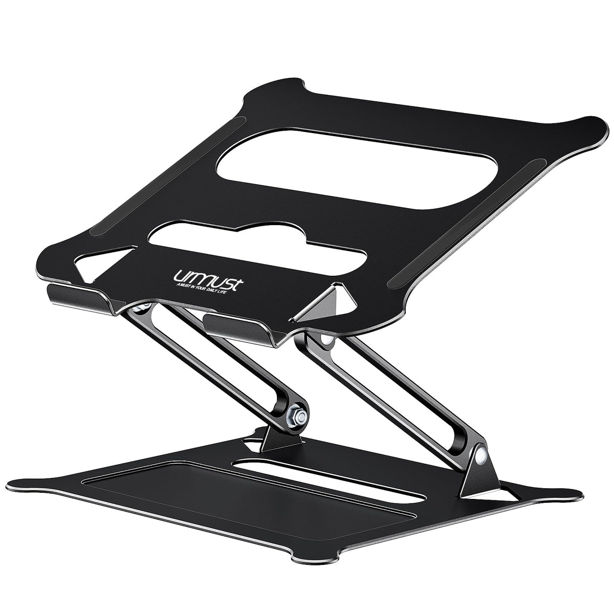Urmust Laptop Notebook Stand Holder Adjustable Laptop Stand Portable Computer Riser Compatible with MacBook Air Pro HP Dell XPS Lenovo All Laptops 10-15.6"(Black)