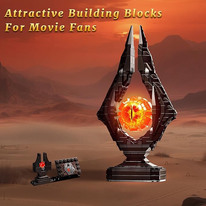 Movie-Inspired Building Toys Set Fantasy Eye Tower Building Set 925 Pieces Dark Collectible Building Kit for Adults &amp Teens Unique Birthday Gift for Men Home Office Desk Decor