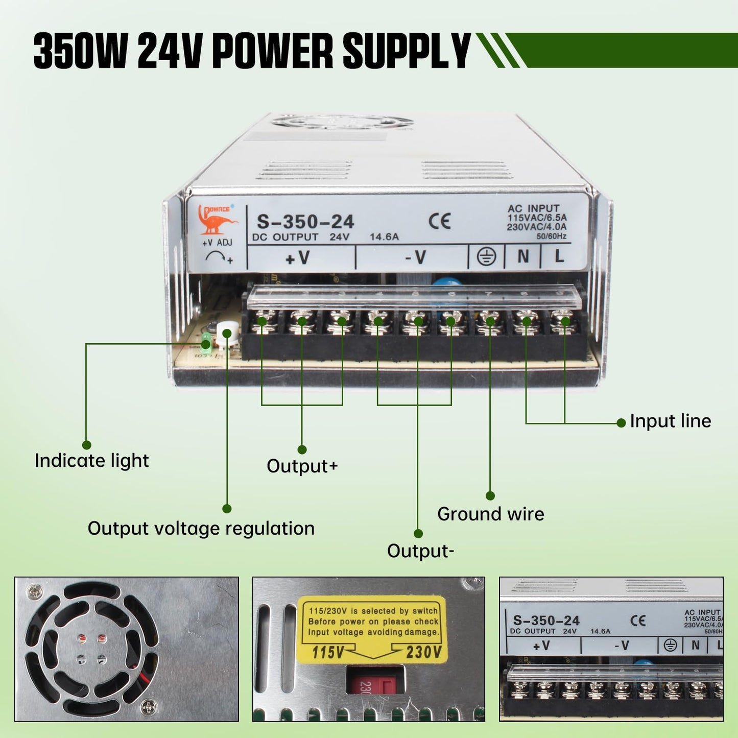 RATTMMOTOR CNC Controller Kit, 3 Axis CNC Kit with Nema23 Stepper Motor 57*76mm 270Oz-in 3A 1.8Nm, TB6600 Driver 4A, USB Mach3 CNC Motion Control Card Breakout Board, 24V Power Supply for CNC Machine