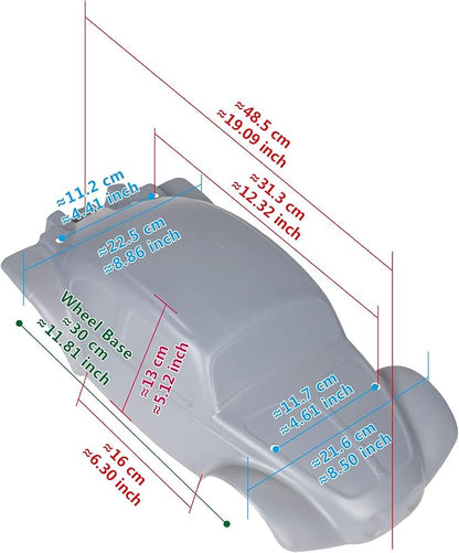 SummitLink Custom Body Red Compatible for 1/10 Scale RC Car or Truck (Truck not Included) SSB-R-01