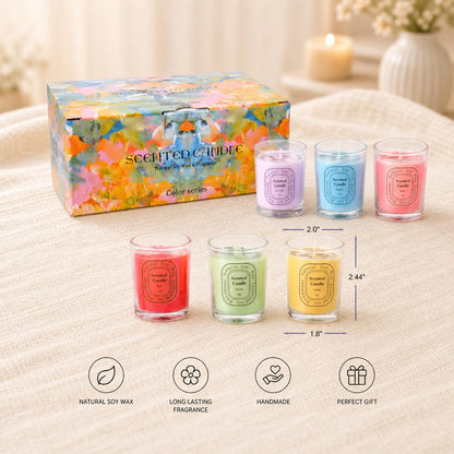 6 Pack Scented Candles Gift Set for Women, 6 Assorted Fragrances Soy Wax Aromatherapy Candles for Home Bath, Mini Stress Relief Candles for Birthday Mother's Day Thanksgiving Day with Gift Box