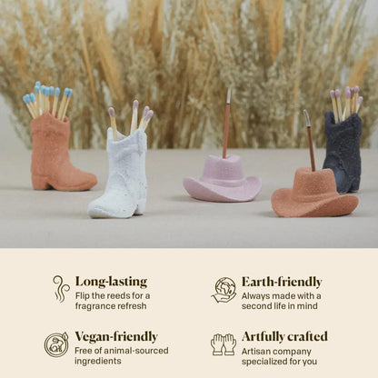 Paddywax Nashville Cowboy Boot Candle Collection Scented Soy Wax in Ceramic Vessel, Home Décor Candle for Living Room, Bedroom & Office, Western Inspired, 6 oz, Yuzu Woods