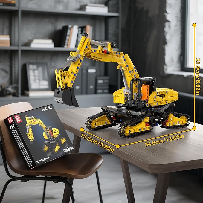 Mould King Crawler Excavator Building Sets 17076 Engineering Excavator Kits MOC Model Toys Birthday Gifts for Adults and Teens 14+ Construction Vehicle Set for Excavator Fans (840 Pcs)