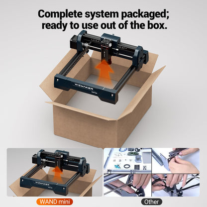 WIZMAKER Wand MINI 3.5W Laser Engraver, Beginner DIY Wood, Leather, Paper, MDF, Acrylic Engraving Machine, 135×145mm, WiFi/USB/Hotspot, LaserGRBL 3500mW