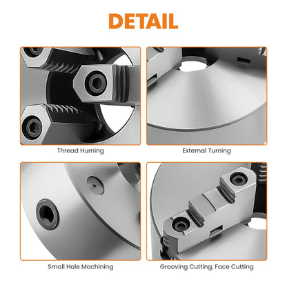 maXpeedingrods 8" 3-Jaw Lathe Chuck K11-200A, Self-Centering Hardened Steel Chuck High Precision with T-Key Mounting Bolts, 180mm Bolt Circle 65mm Center Hole for Metal Lathe Milling Drilling Machine
